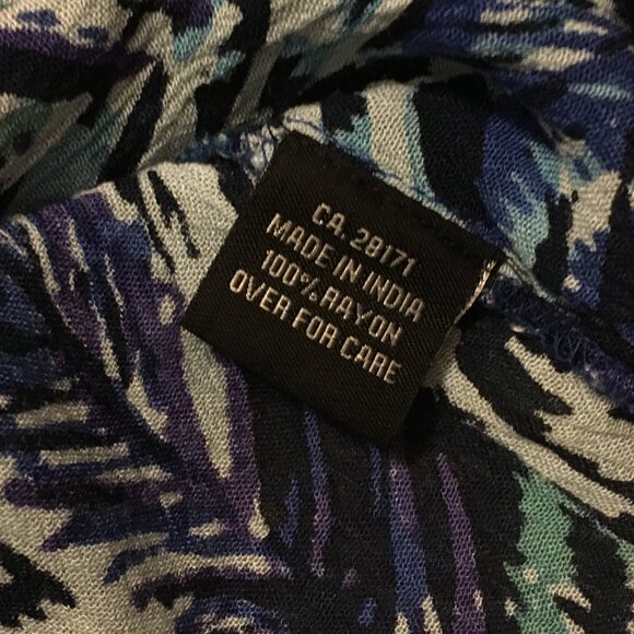 100% Rayon Papa Vancouver Fern Boho Cold Shoulder Bell Sleeve Button Down Top - Picture 10 of 15